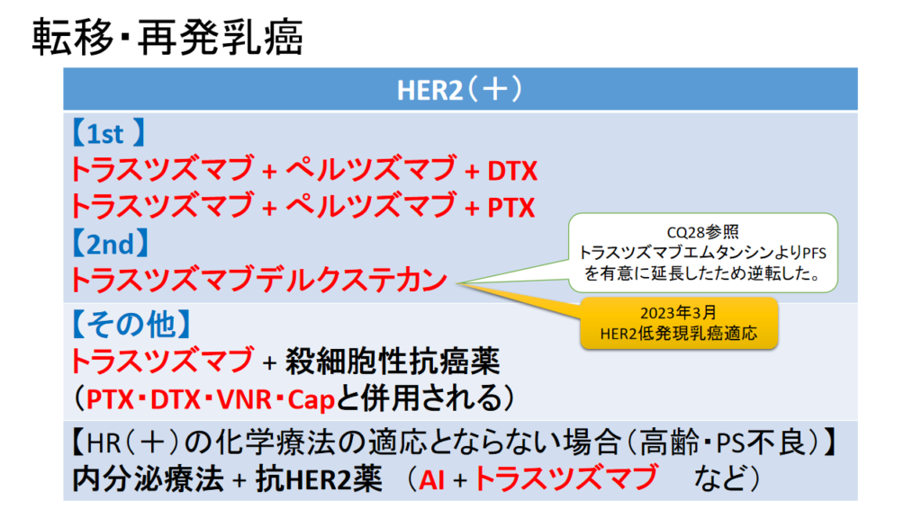 HER2陽性乳癌治療薬　転移再発